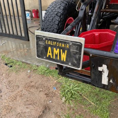 tubular license plate mount for offroad vehicles