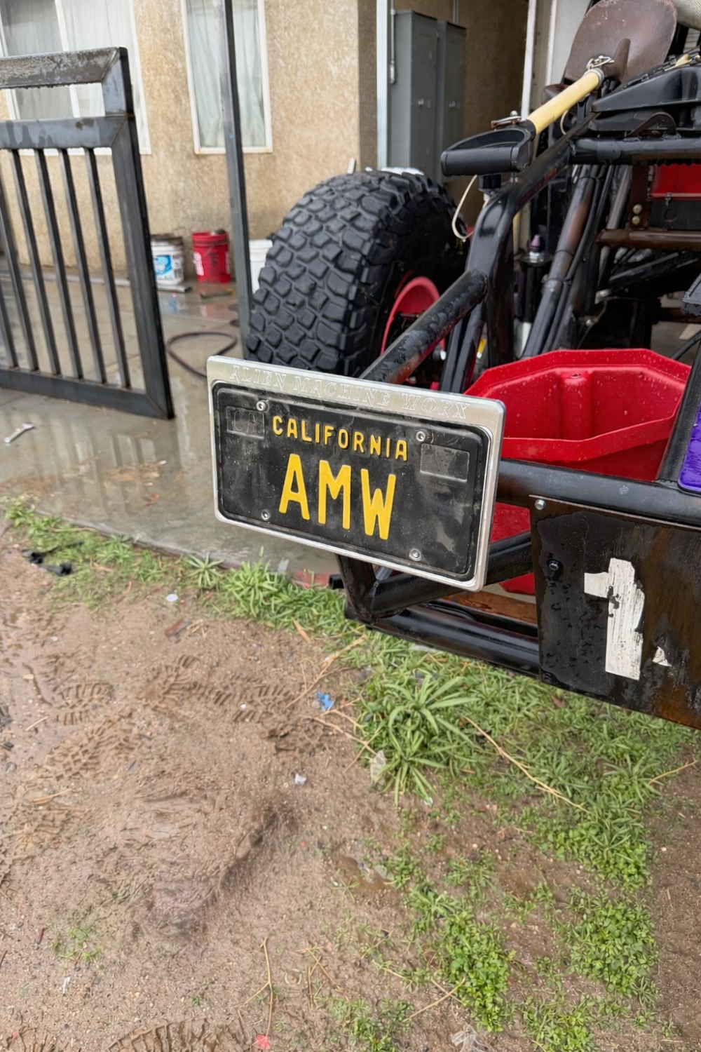 tubular license plate mount for offroad vehicles
